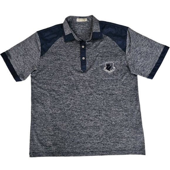 Master Bear Men's Heathered Gray/Navy Blue Golf Wear Polo Shirt Size Large - Picture 2 of 11